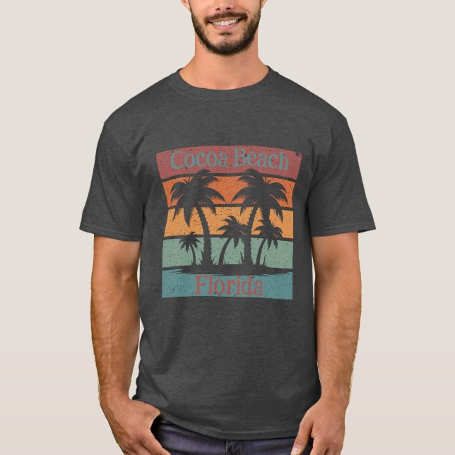 Personlig Retro Beach Handflatan Sunset T Shirt (Framsida)