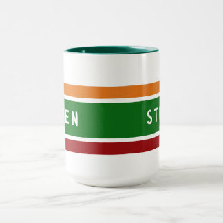 Personlig Retro bensinstation namn kaffegåva Mugg