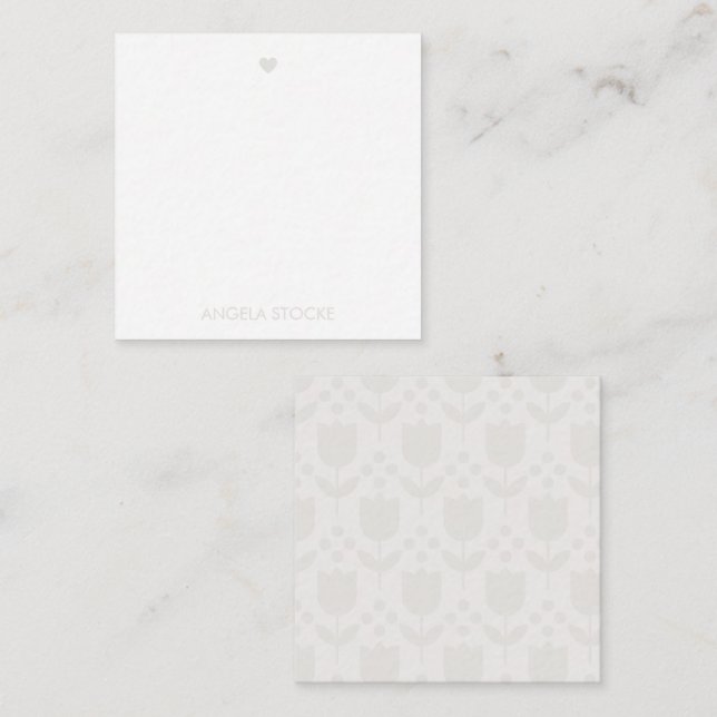 Personlig Retro Blomma Anteckningskort (Fram/baksida)