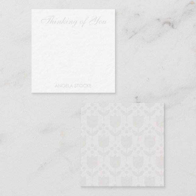 Personlig Retro Blomma Anteckningskort (Fram/baksida)