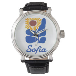Personlig Retro Blomma Tusenskönas Anpassat Namn P Armbandsur