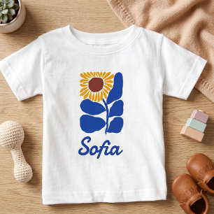 Personlig Retro Blomma Tusenskönas Anpassat Namn P T Shirt