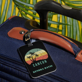 Personlig Retro Cancun Souvenir Bagagebricka