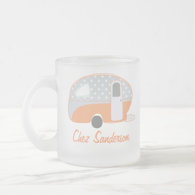 Personlig Retro Caravan Art Mugg (Vänster)