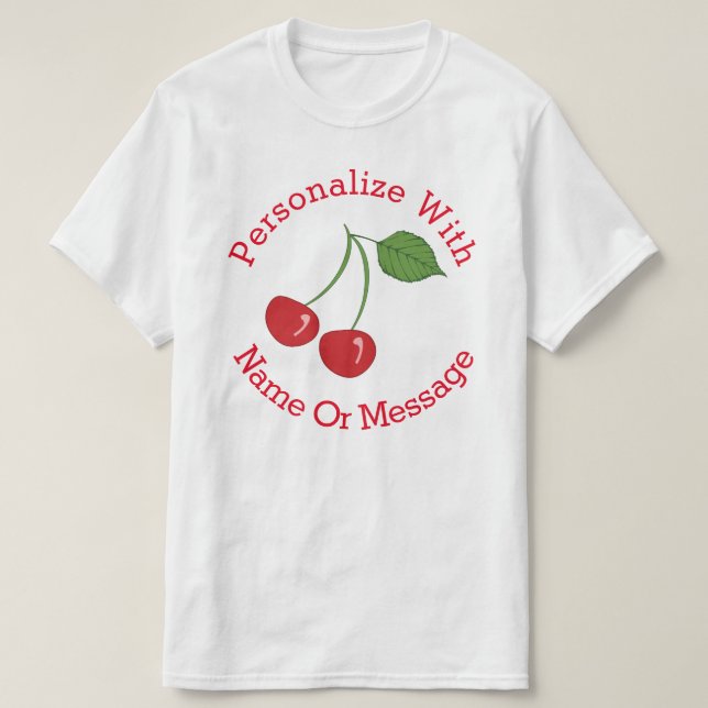 PERSONLIG Retro Cherries T Shirt (Design framsida)