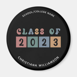 Personlig Retro Class of 2023 Studenten Cute Cute Magnet