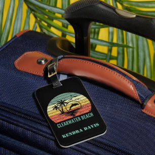 Personlig Retro Clearwater Beach Souvenir Bagagebricka
