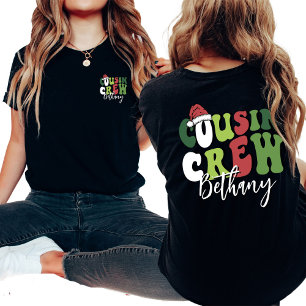 Personlig Retro Cousin Crew Julmatchning T Shirt