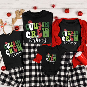 Personlig Retro Cousin Crew Julmatchning T Shirt