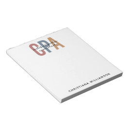 Personlig Retro CPA Auktoriserad Public Accountant Anteckningsblock