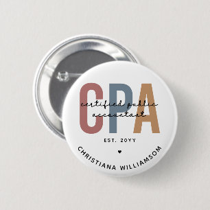 Personlig Retro CPA Auktoriserad Public Accountant Knapp