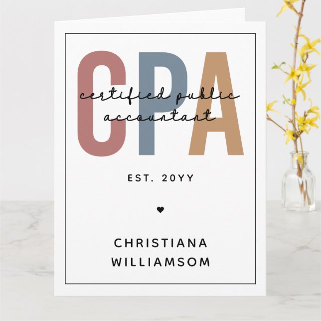 Personlig Retro CPA Auktoriserad Public Accountant Kort (Gul blomma)