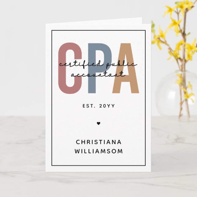 Personlig Retro CPA Auktoriserad Public Accountant Kort (Gul blomma)