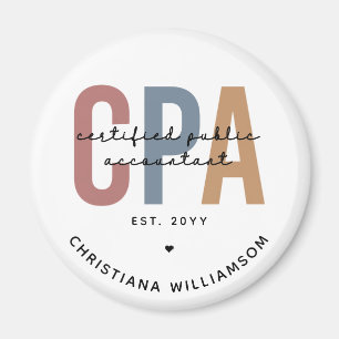 Personlig Retro CPA Auktoriserad Public Accountant Magnet
