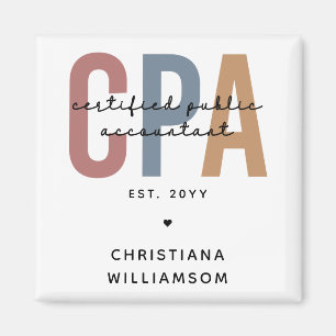 Personlig Retro CPA Auktoriserad Public Accountant Magnet