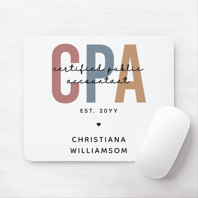 Personlig Retro CPA Auktoriserad Public Accountant Musmatta (Med mus)