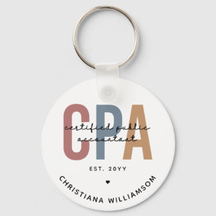 Personlig Retro CPA Auktoriserad Public Accountant Nyckelring