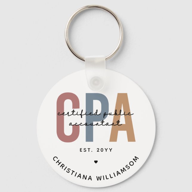 Personlig Retro CPA Auktoriserad Public Accountant Nyckelring (Framsida)