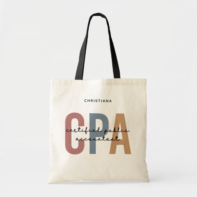 Personlig Retro CPA Certified Public Accountant Tygkasse (Framsidan)