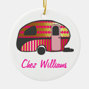 Personlig Retro Design Caravan Ornaments Julgransprydnad Keramik