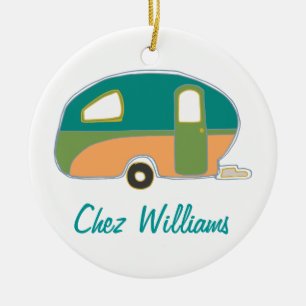 Personlig Retro Design Caravan Ornaments Julgransprydnad Keramik