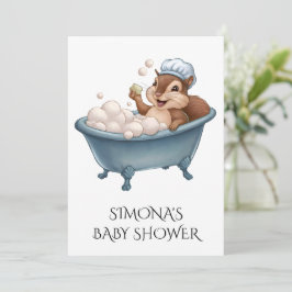 Personlig Retro Ekorre Babyfirande Inbjudningar