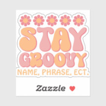 Personlig Retro-etikett | Stanna Groovy Sticker |