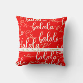 Personlig Retro Fa la la Script Red Kudde