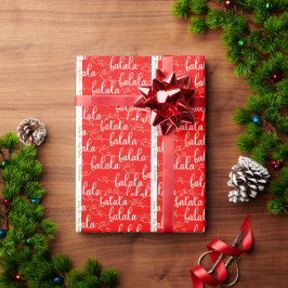Personlig Retro Fa la la Script Red Presentpapper