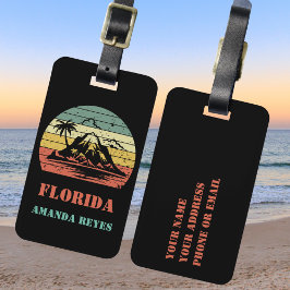 Personlig Retro Florida Bagagebricka