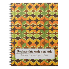 Personlig Retro Funky Orange-Avocado-Grönt Anteckningsbok