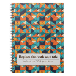 Personlig Retro Funky Orange-Teal Anteckningsbok