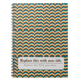 Personlig Retro Funky Orange-Teal Anteckningsbok
