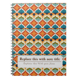 Personlig Retro Funky Orange-Teal Anteckningsbok