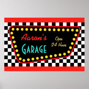 Personlig Retro Garage Skylt Poster