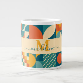 Personlig Retro Geometric Colorful Jumbo Mugg