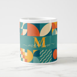 Personlig Retro Geometric Colorful Jumbo Mugg