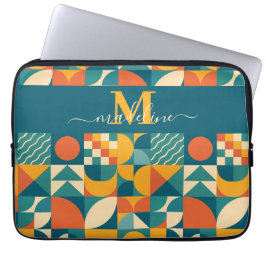 Personlig Retro Geometric Colorful Laptop Fodral