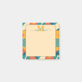 Personlig Retro Geometric Colorful Post-it Block