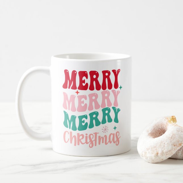 PERSONLIG Retro God jul GIFT EVERYONE Kaffemugg (Med munk)