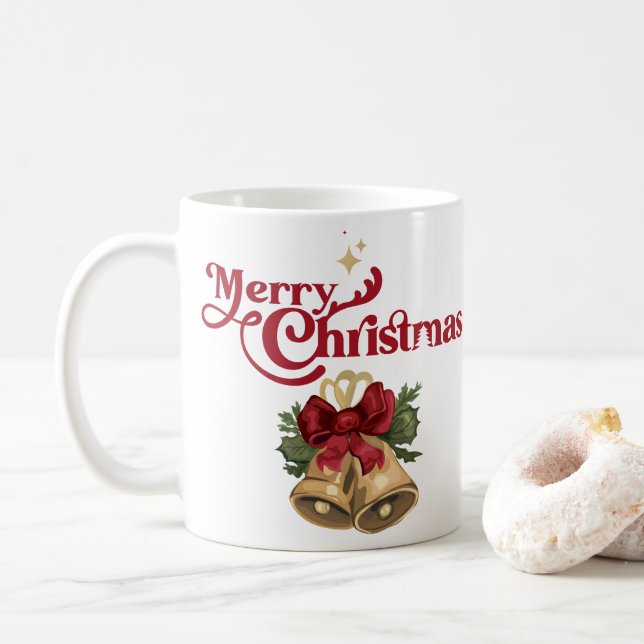 PERSONLIG Retro God jul GIFT EVERYONE Kaffemugg (Med munk)