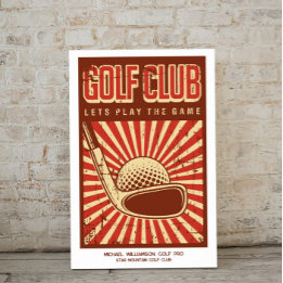 Personlig Retro Golf-Klubben Poster