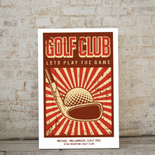 Personlig Retro Golf-Klubben Poster