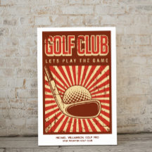 Personlig Retro Golfklubb Poster