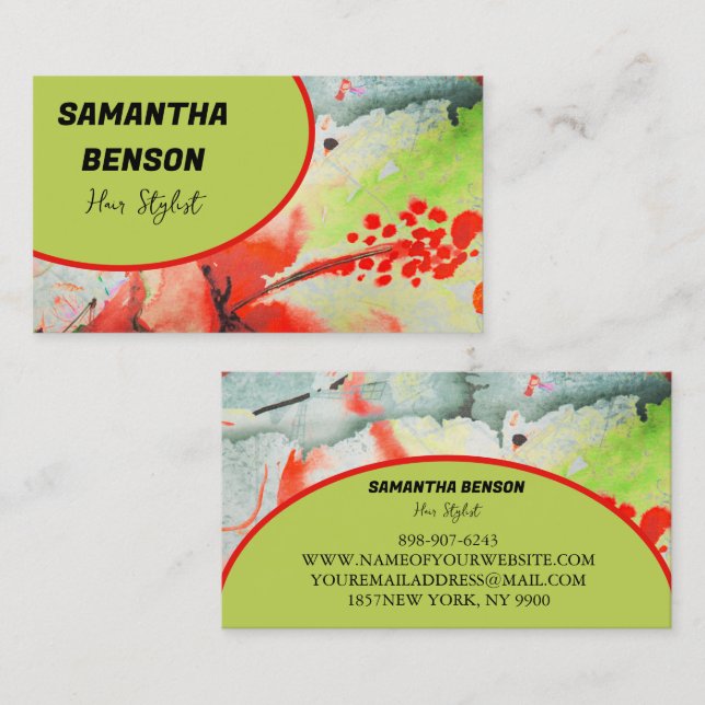 Personlig Retro Groovy 70s Psychedelic Visitkort (Fram/baksida)