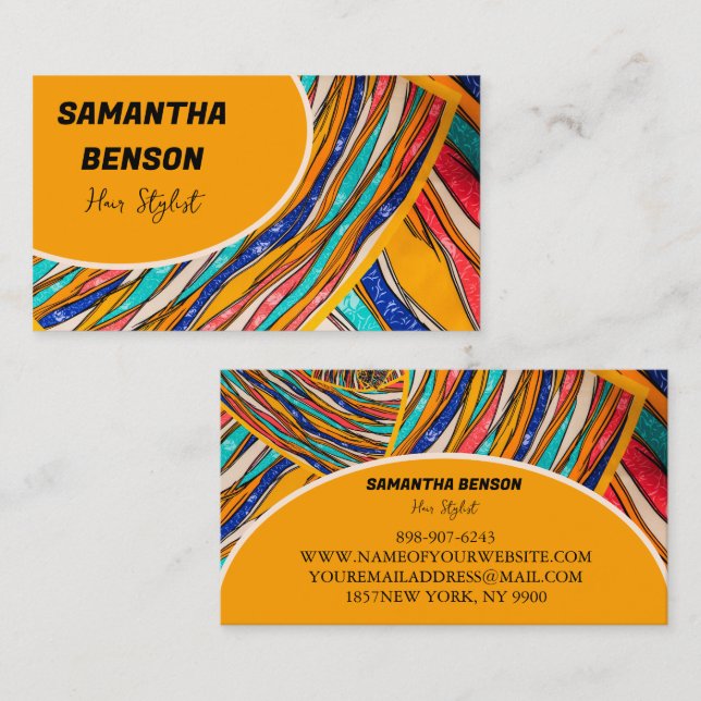Personlig Retro Groovy 70s Psychedelic Visitkort (Fram/baksida)