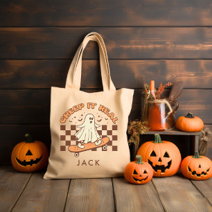 Personlig Retro Groovy Halloween Tygkasse
