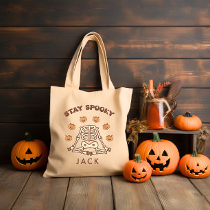 Personlig Retro Groovy Halloween Tygkasse