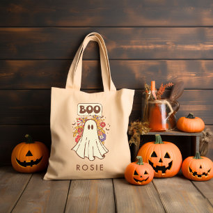 Personlig Retro Groovy Halloween Tygkasse
