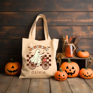 Personlig Retro Groovy Halloween Tygkasse